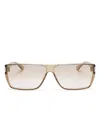 Saint Laurent Rectangle-frame Sunglasses In Brown