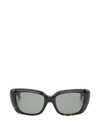 Saint Laurent Rectangle Frame Sunglasses In Black
