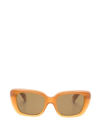 Saint Laurent Rectangle-frame Sunglasses In Brown