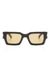 Saint Laurent Rectangle-frame Sunglasses In Brown