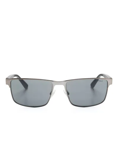 Saint Laurent Rectangle-frame Sunglasses In Grey