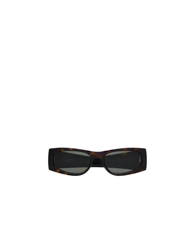 Saint Laurent Rectangle-framed Tortoiseshell Sunglasses In Black