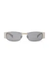 Saint Laurent Rectangle Sunglasses In Silver
