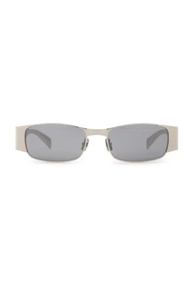 Saint Laurent Rectangle Sunglasses In Silver