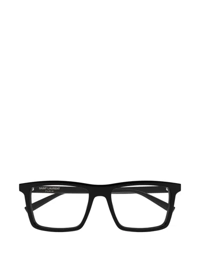 Saint Laurent Rectangle-frame Glasses In Black