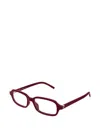 Saint Laurent Rectangle-frame Glasses In Red