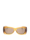 Saint Laurent Rectangle-frame Sunglasses In Brown