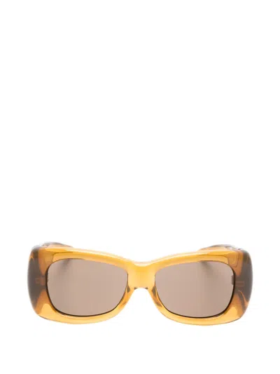 Saint Laurent Rectangle-frame Sunglasses In Brown
