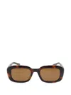 Saint Laurent Rectangle-frame Sunglasses In Brown