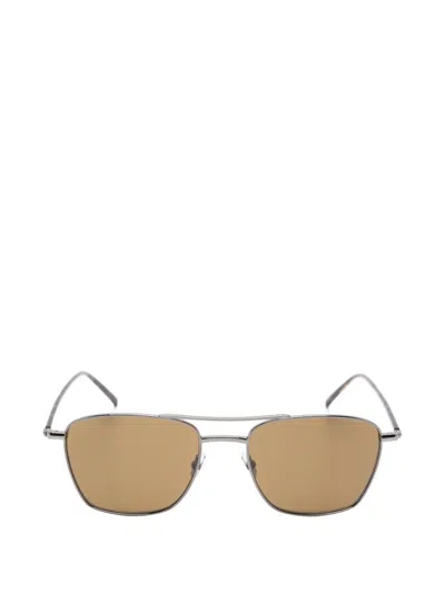 Saint Laurent Rectangle-frame Sunglasses In Brown