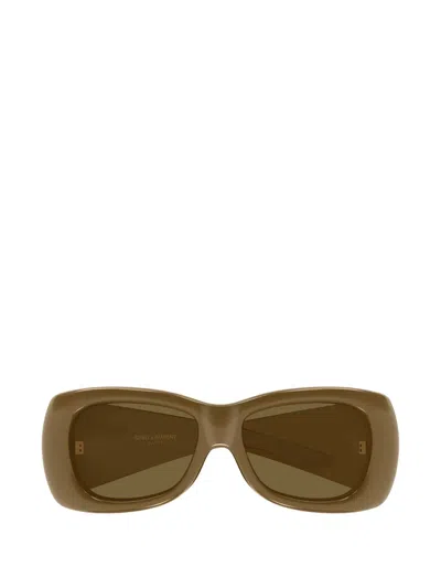 Saint Laurent Rectangle-frame Sunglasses In Green