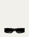 Saint Laurent Rectangular Acetate Sunglasses In Black