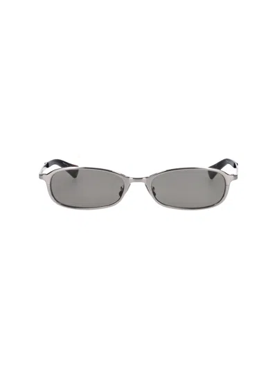 Saint Laurent Rectangular Acetate Sunglasses In Gray