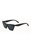 Saint Laurent Rectangular Cat Eye Sunglasses In Black