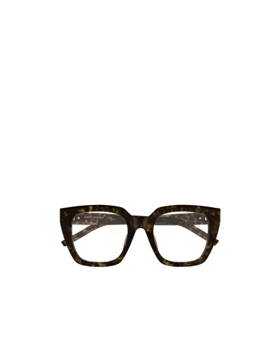Saint Laurent Rectangular Flat Mirror In Brown