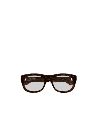 Saint Laurent Rectangular Frame In Brown