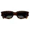 Saint Laurent Rectangular Frame Sunglasses In Brown