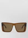Saint Laurent Rectangular Frame Sunglasses Slim Temple Lenses In Brown