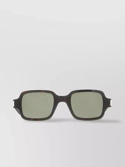 Saint Laurent Rectangular Frame Sunglasses With Tortoiseshell Pattern