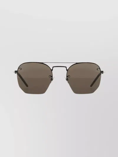 SAINT LAURENT RECTANGULAR METAL FRAME SUNGLASSES WITH SLIM TEMPLES