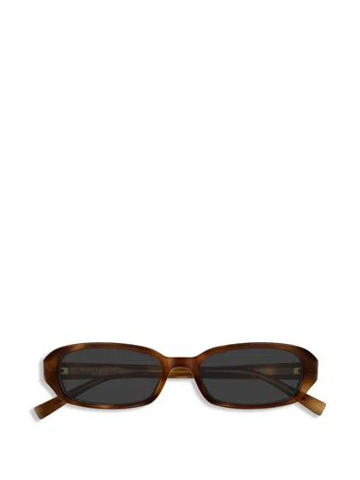 Saint Laurent Rectangular Slim  Sunglasses In Gray