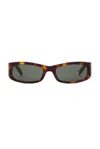 Saint Laurent Rectangular Sunglasses In Brown