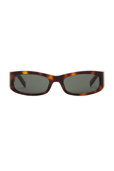 Saint Laurent Rectangular Sunglasses In Brown
