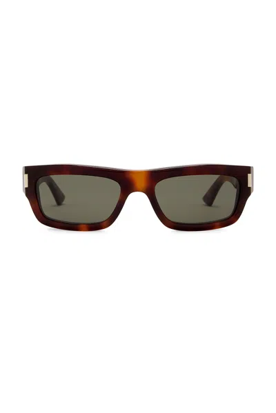 Saint Laurent Rectangular Sunglasses In Brown