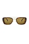 Saint Laurent Rectangular Sunglasses In Brown