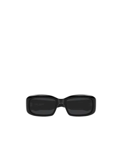 Saint Laurent Rectangular Sunglasses In Black