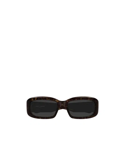 Saint Laurent Rectangular Sunglasses In Black