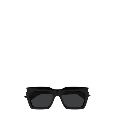 Saint Laurent Rectangular Sunglasses In Black