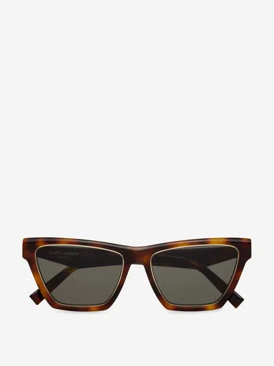 Saint Laurent Rectangular Sunglasses In Carey
