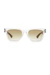 Saint Laurent Rectangular Sunglasses In Crystal & Brown