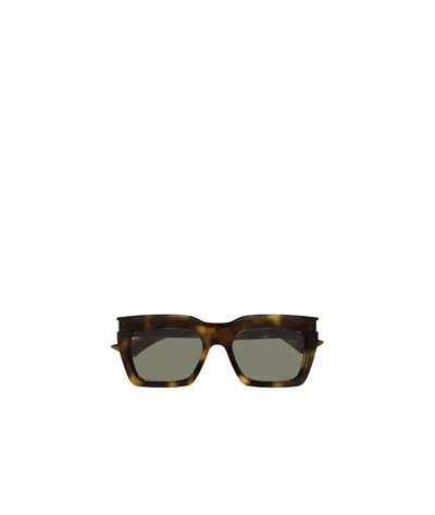 Saint Laurent Rectangular Sunglasses In Green