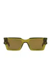 Saint Laurent Rectangular Sunglasses In Green