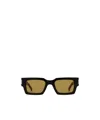 Saint Laurent Rectangular Sunglasses In Green