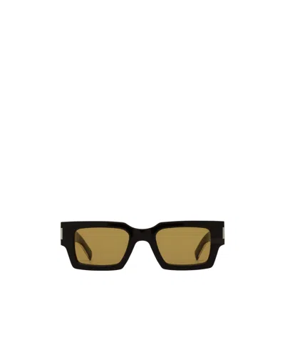 Saint Laurent Rectangular Sunglasses In Green