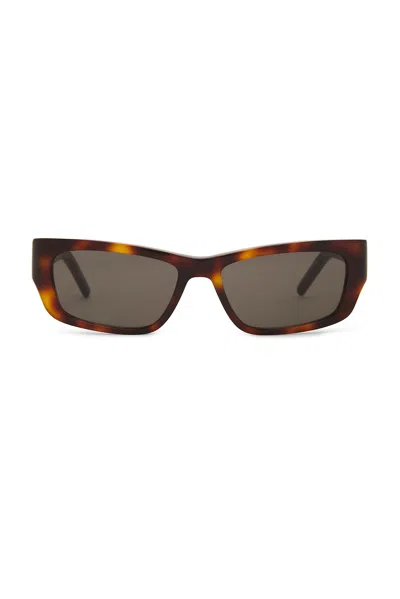 Saint Laurent Rectangular Sunglasses In Havana & Grey