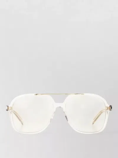 Saint Laurent Rectangular Sunglasses Transparent Frame Clear Lenses In Gold