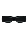 Saint Laurent Rectangular Sunglasses With Thick Acetate Frames In Black