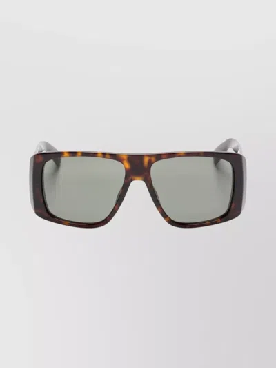 Saint Laurent Rectangular Tortoiseshell Sunglasses Dark Lenses In Brown