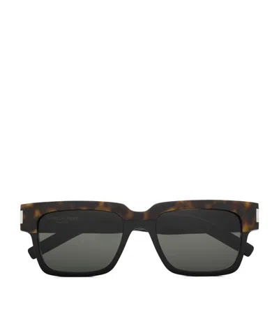 Saint Laurent Rectangular Wellington Sunglasses In Brown