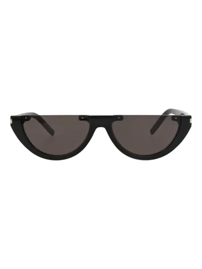 Saint Laurent Recycled Acetate Cat Eye Unisex Sunglasses In Black