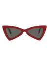 Saint Laurent Geometric-frame Sunglasses In Burgundy