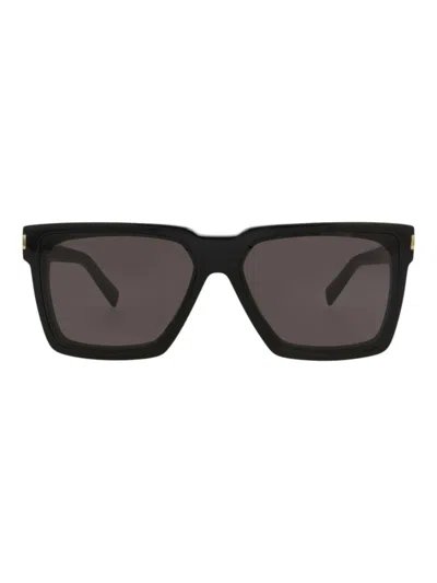 Saint Laurent Recycled Acetate Square Sunglasses In Black