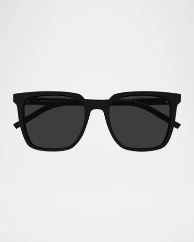 Saint Laurent Recycled Acetate Square Sunglasses In Black