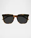 Saint Laurent Recycled Acetate Square Sunglasses In Brown