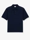 Saint Laurent Recycled Material Polo Shirt With Cassandre Embroidery In Black