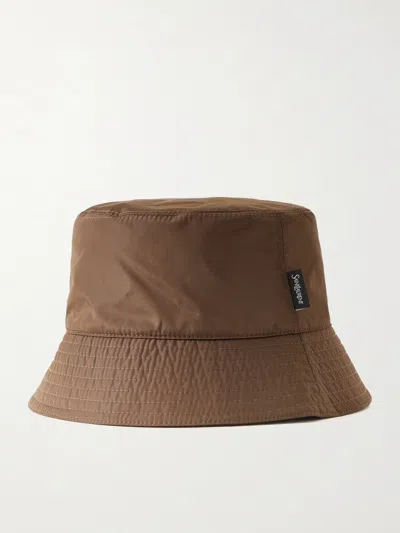 Saint Laurent Recycled Shell Bucket Hat In Brown